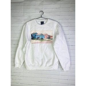 Edward Scissorhands Topiary White Pullover Crew Sweatshirt Womens Size M
